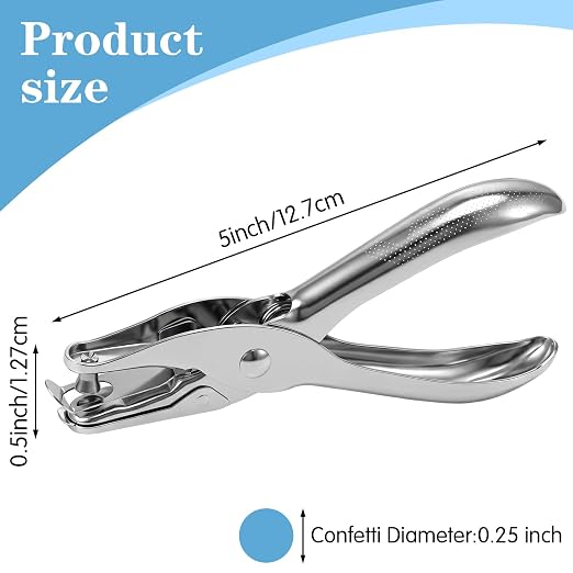 Single Hole Puncher 24 Pcs Mini Handheld 1/4in Round Hole Paper Punch Tool | 24 - Image 2