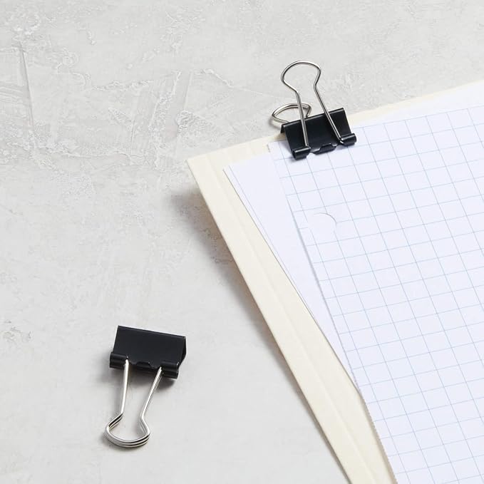 Amazon Basics Sturdy Binder Clips, Office Supplies, Small 0.75 in, Document - Image 10