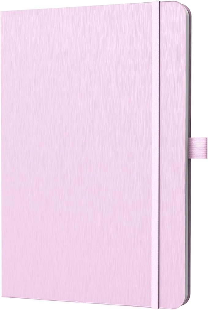 A5 Lined Journal Notebook, 7mm College Ruled Notepad, Journaling for Writing, Work, School, Travel and Note Taking, Hardcover 160 Pages (80 Sheets) 5.79 x 8.3 inches (Pink)-DeskLoop Office