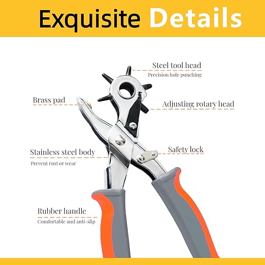 Leather Hole Punch, BILLION GOLD Heavy-Duty Belt Hole Puncher, Watch Straps - Image 3