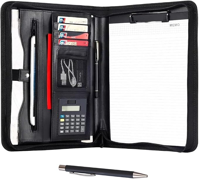 Eshow Padfolio for Men Women, Leather Portfolio by Eshow