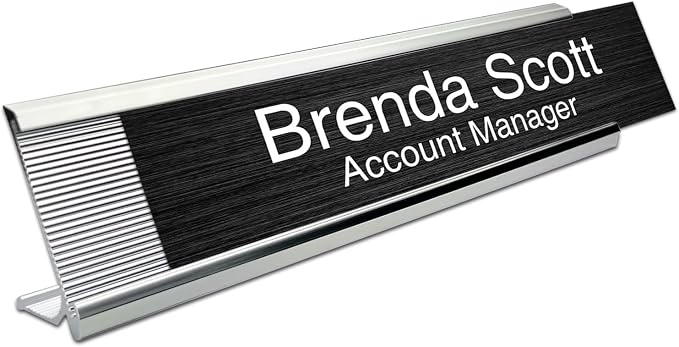 10 Pack 2" x 10" Aluminum Desk Name Plate Holder, Office Name Plate Holder - Image 2