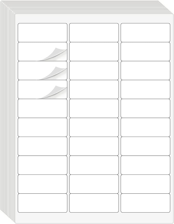 1" x 2-5/8" Address Labels 900 Labels Sticker Paper by DINIZON