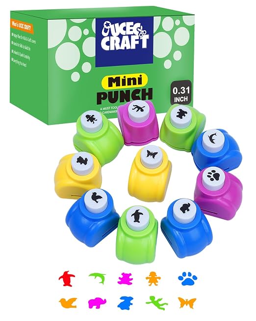 UCEC Paper Punch Shapes for Crafting, Shape Cutters Craft Punches for Paper by UCEC