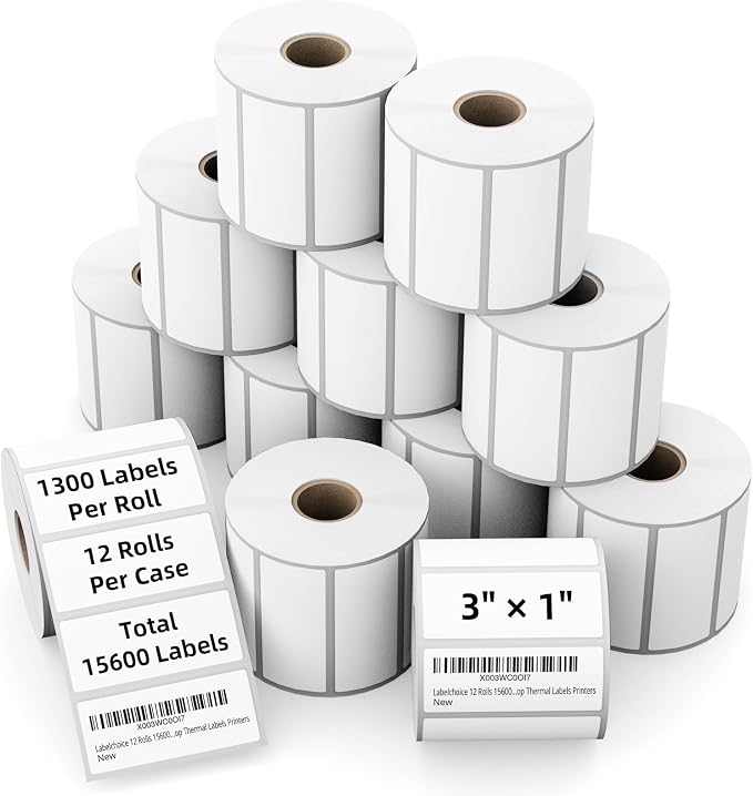 3"x1" 3-Proof Direct Thermal Barcode Shipping Labels by LabelChoice