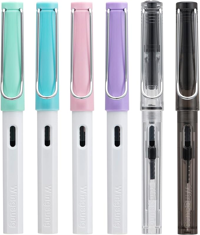 Lanxivi Calligraphy Fountain Pen Set, 6 Assorted Tip Sizes and Color for Art Drawing and Writing Signature-DeskLoop Office