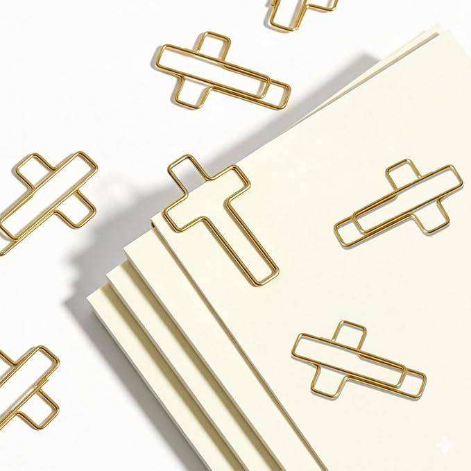 200 Pack Gold Cross Paper Clips, Decorative Paper Clips and Bookmarks - Image 7