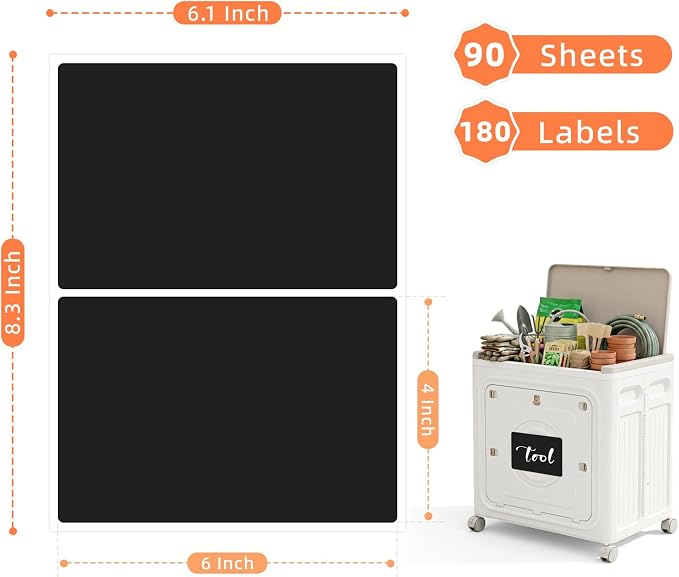 Homrelaxy 180Pcs 4"x6" Labels for Storage Bins, Removable No Residue Large - Image 2