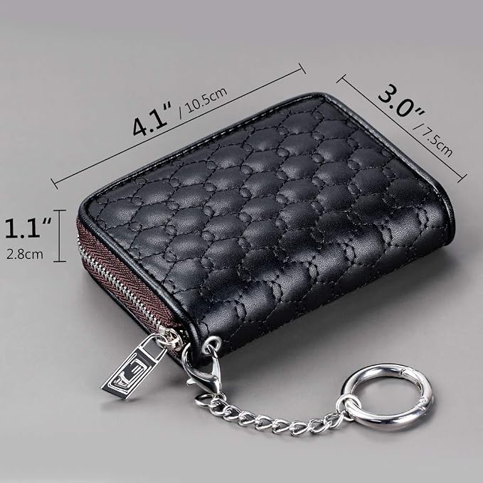 FurArt Zipper Wallet Women, RFID Blocking Credit Card Wallet, Business Card - Image 3