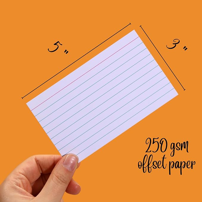 Extra Heavyweight 3x5 Inch Ruled Index Cards, Made of 92lb Weight Thick Paper - Image 7