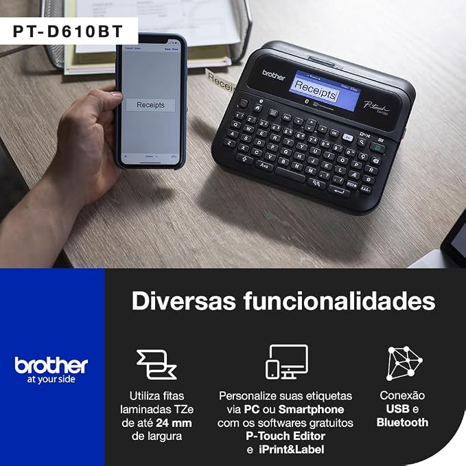 Brother P-Touch PT-D610BT Business Professional Connected Label Maker - Image 4