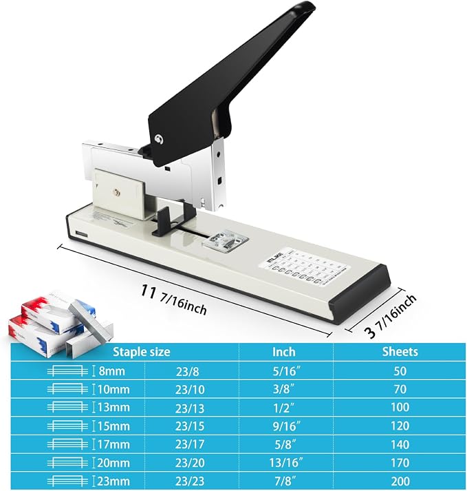 IMLIKE Heavy Duty Stapler with 2000 Staples：200 Sheets High Capacity Manual - Image 2
