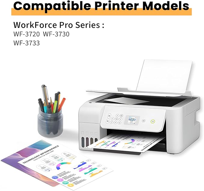 Remanufactured Ink Cartridge Replacement for Epson 702 Ink Cartridges 702XL 702 XL T702XL Compatible with Workforce Pro WF-3720 WF-3730 WF-3733 Printer(4 Pack)-DeskLoop Office