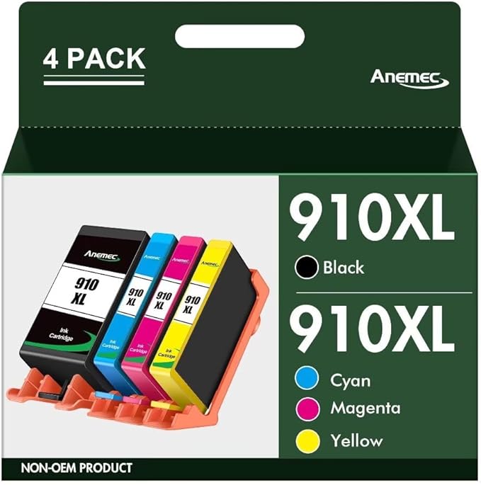 910XL Ink Cartridges Combo Pack Replacement for HP Ink 910 XL Compatible with OfficeJet Pro 8020 8025 8028 8035 8030 8010 8015 8018 8022 Printer, 4 Pack-DeskLoop Office