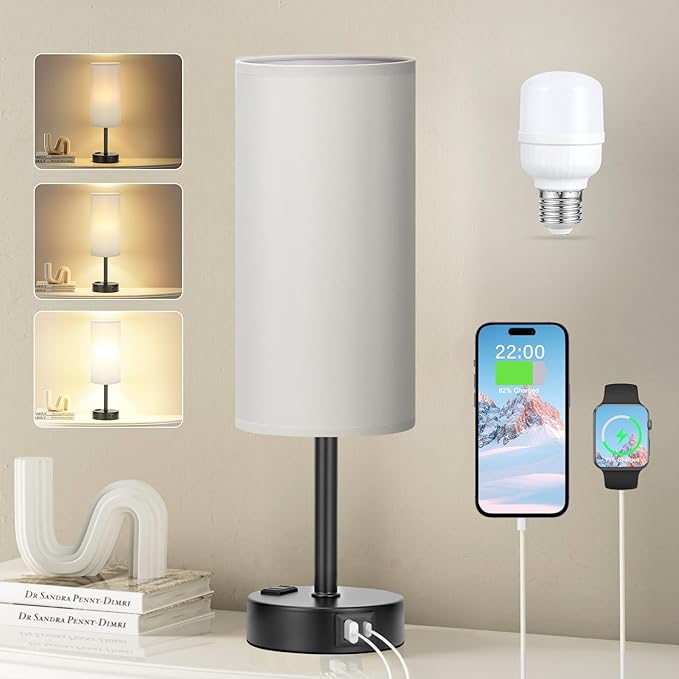 Fenmzee Grey Touch Bedside Lamp by Fenmzeelighting