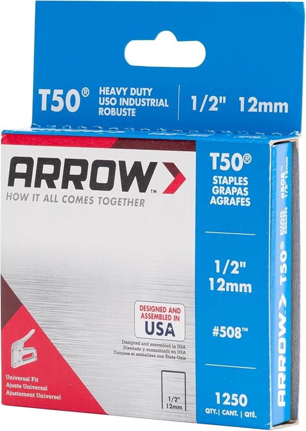 Arrow 508 Heavy Duty T50 1/2-Inch Leg Length, 3/8-Inch Crown, Staples - Image 6