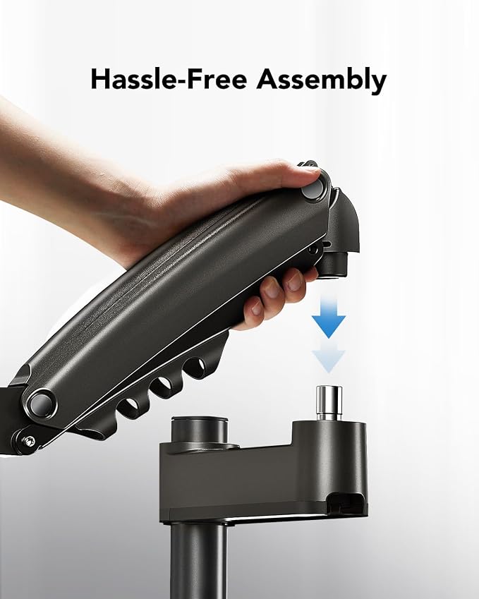 HUANUO Single Monitor Arm for 13-32 inch Screens, Holds 19.8lb, Adjustable - Image 7
