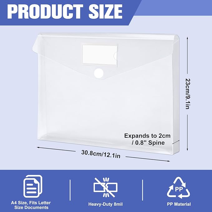 20 Pack Clear Expandable Binder Pockets - Image 2