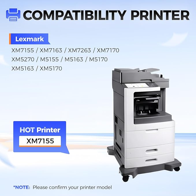 24B6025 Imaging Unit (Not Toner) Black 1-Pack High Yield Replacement for Lexmark 24B6025 Drum Unit Compatible with Lexmark M5155 M5163 M5170 XM5163 XM5170 XM5263 XM7155 XM7155X Printers(100,000 Pages)-DeskLoop Office