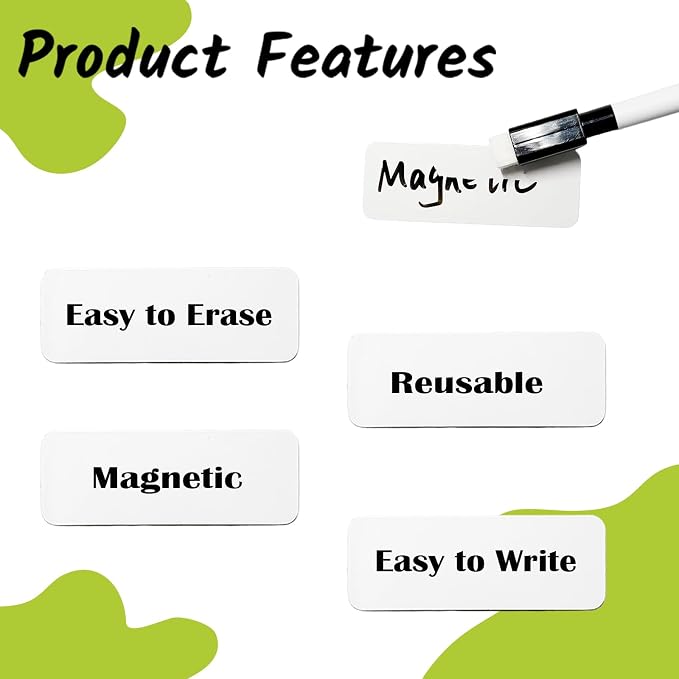 81Pcs Magnetic Dry Erase Labels, 3.1x1.2Inch White Name Tags, Reusable Label Tag - Image 3