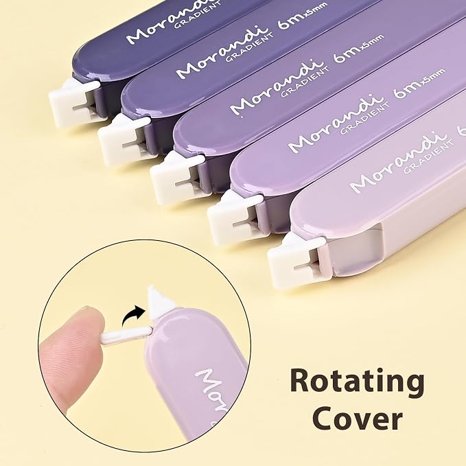 5-Piece Correction Tapes, Aesthetic Cute White Pull Out Tape, Quick Dry - Image 5