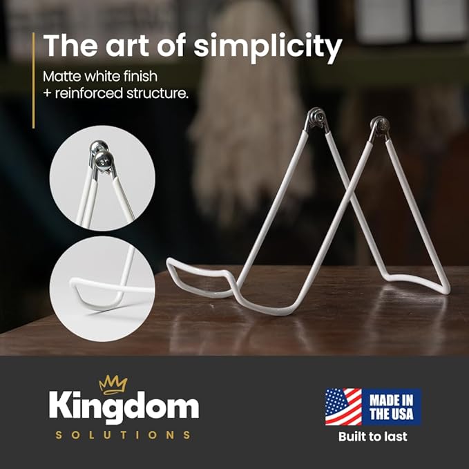 KINGDOM SOLUTIONS MADE IN USA 6-Pack Adjustable White Metal Easels - Image 6