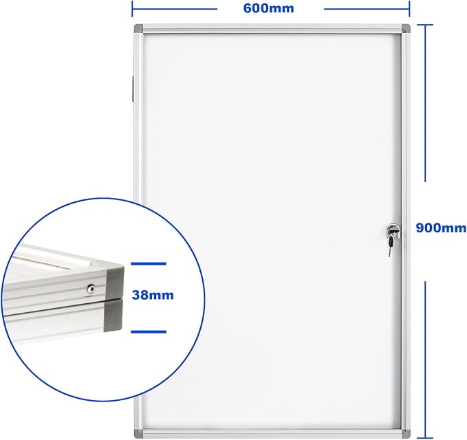 BIBOC 36x24 Inches Lockable Bulletin Boards White Board Frame Enclosed Display - Image 3