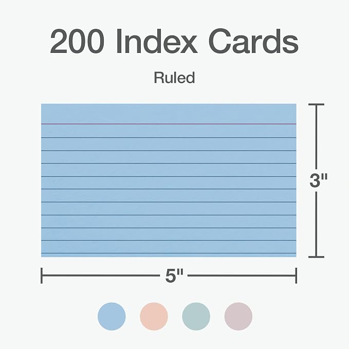 Oxford Ruled Index Cards, Lined Note Cards, Flashcards - Image 2
