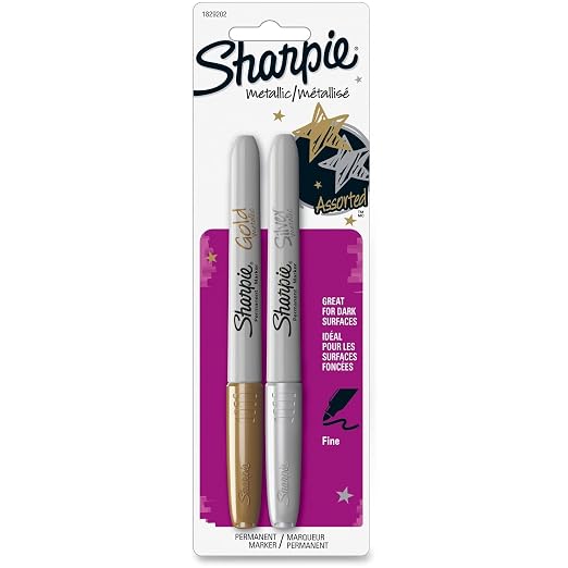 Sharpie Metallic Fine Point Permanent Markers 2/Pkg-Gold & Silver by Unknown