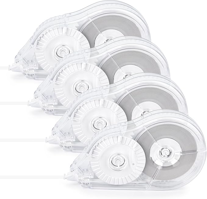 4 Pcs Long-Lasting Correction Tape, 98.43 Ft White Wrong Out Tear-Resistant Bulk by JEFURE