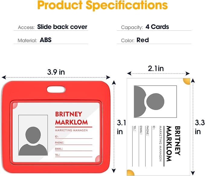 Horizontal Sliding ID Badge Holder - Image 2