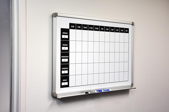 Work Week Dry-Erase Scheduling Whiteboard 48" x 36" - Image 2