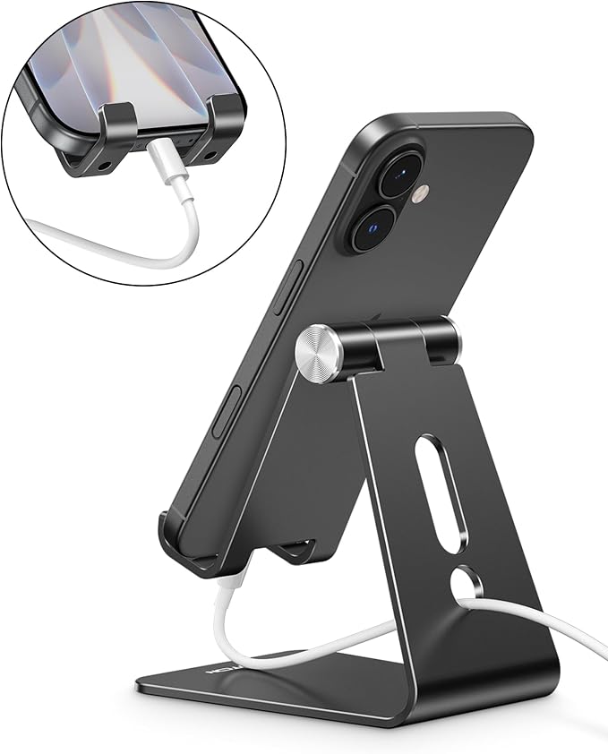 OMOTON Adjustable Cell Phone Stand, C2 Aluminum Desktop Phone Holder Dock - Image 6
