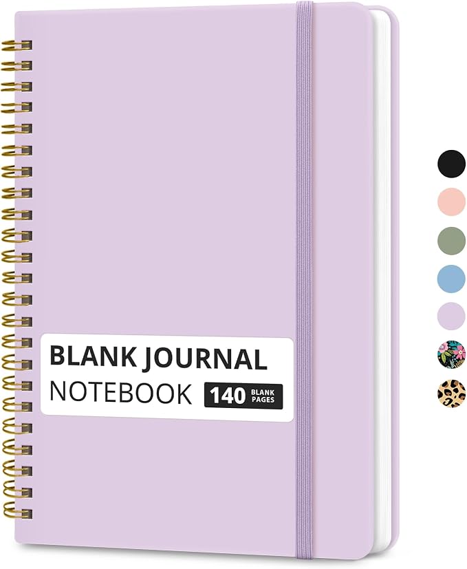 Taja Blank Spiral Journal Notebook by Taja