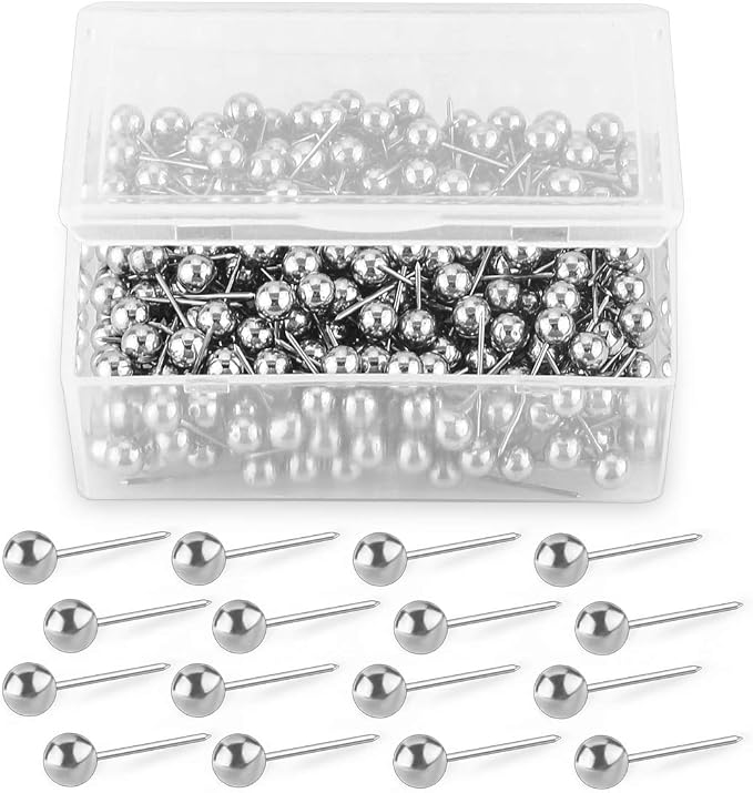 Push Pins Map Tacks 1/8-Inch Retro Metallic Color Beads Head Marking Push Pins by Yalis