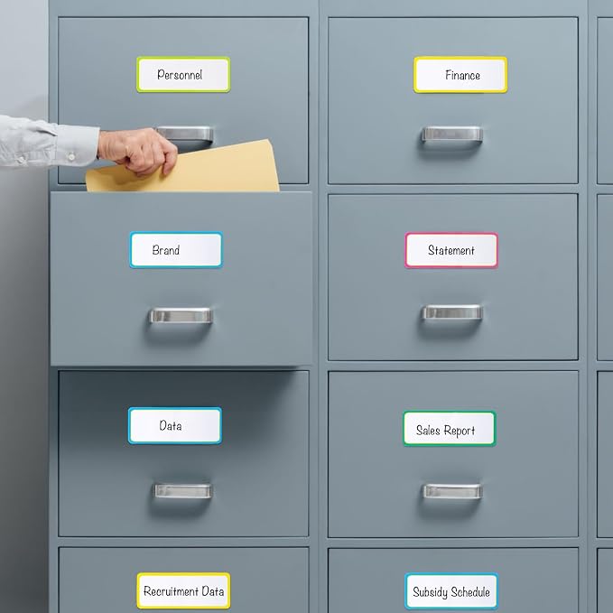 Dry Erase Magnetic Labels 3.2x1.2 in, Colored Border Reusable Magnetic Name - Image 6