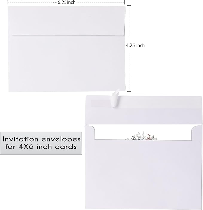 70 Packs A4 White Envelopes, 4 1/4 x 6 1/6 Size - Image 2