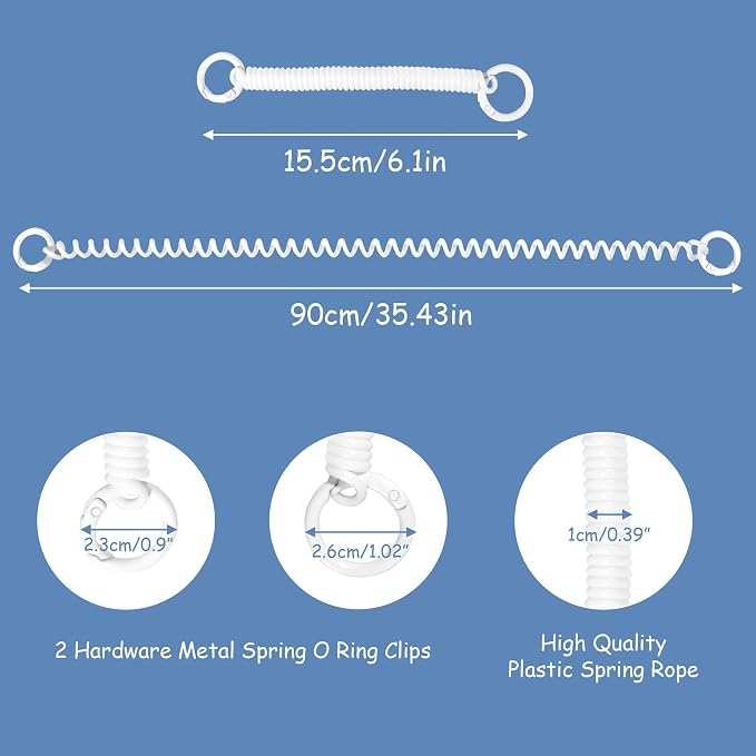 ID Badge Holder with Keychain, Spring Rope, and Metal Ring – Slide-Open Plastic - Image 4
