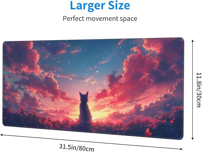Gaming Mouse Pad Desk Pad, Extended Big Mouse Pad, 31.5x11.8 Inch Long Computer - Image 2