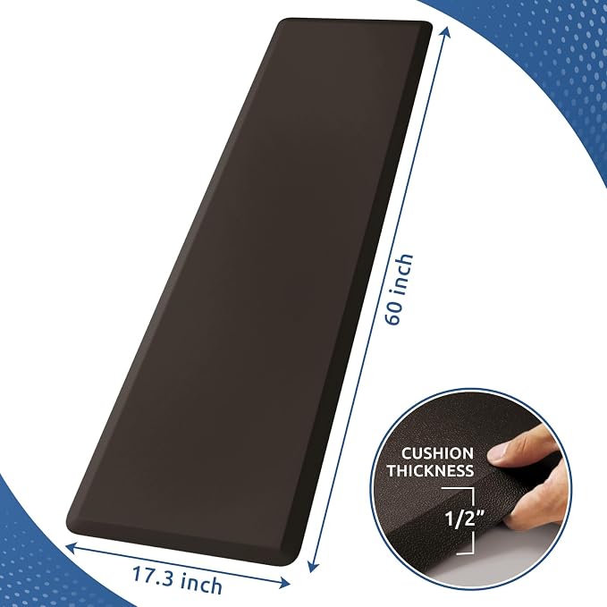 KitchenClouds Kitchen Mat Cushioned Anti Fatigue Kitchen Rug 17.3"x60" Water - Image 2