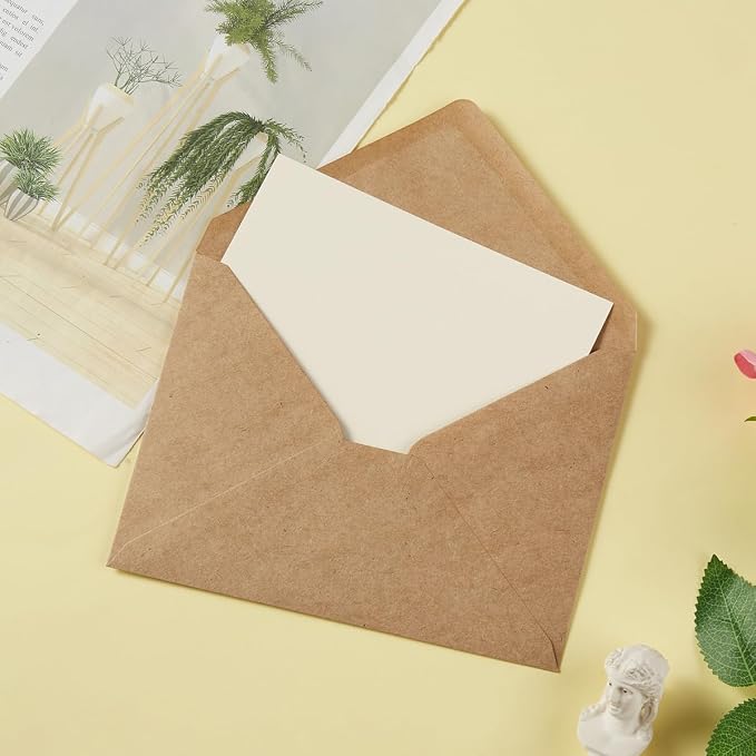 50 Pack A6 Envelopes with Stickers Brown, 6 1/2 x 4 3/4 Inches | 4x6 Envelopes - Image 7