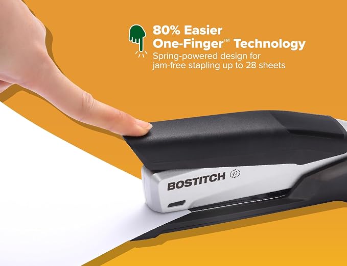 Bostitch Office InPower Desktop Eco-Friendly Stapler, One-Finger Technology - Image 3