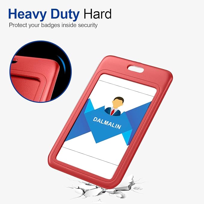 15 Pack Sliding ID Badge Holder Vertical Hard Plastic Card Case Protector Pouch - Image 4