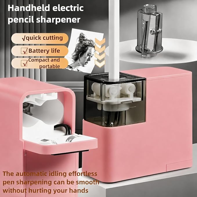 Electric Pencil Sharpener with Battery, Battery Powered, - Image 7