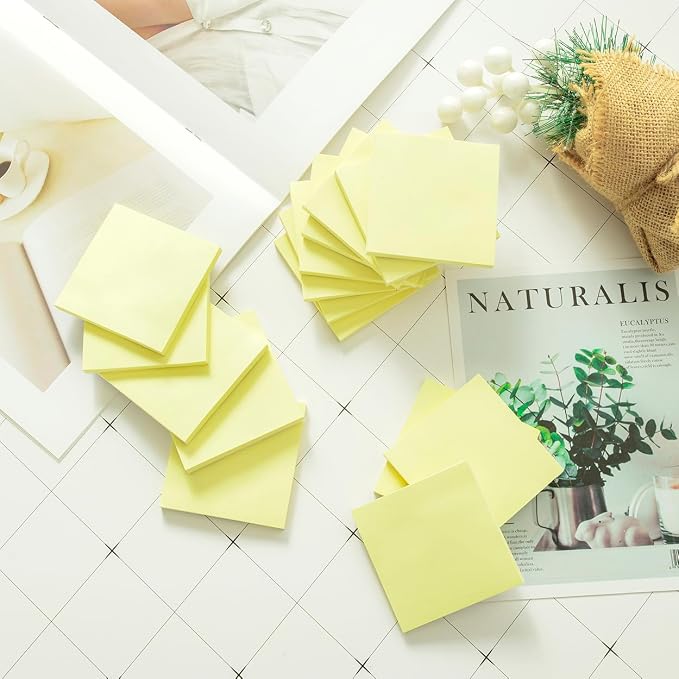 Sticky Notes 3x3 in Yellow, Strong Adhesive, Clean Removal, Recyclable - Image 6