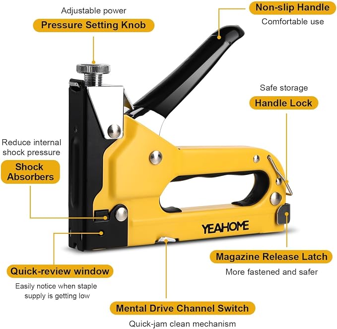 Upholstery Staple Gun Heavy Duty, YEAHOME 4-in-1 Stapler Gun - Image 2