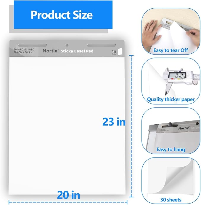 Nortix Sticky Easel Pads, Anchor Chart Paper, Chart Paper - Image 4