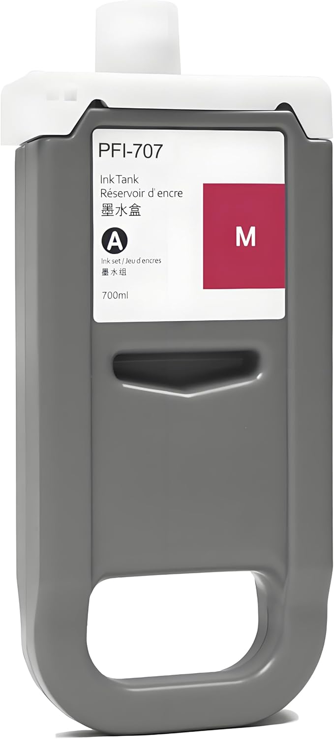 PFI-707 Ink Cartridge PFI707 Ink Tank Compatible with Canon imagePROGRAF PF830, iPF840, iPF850 CAD Plotters 700 ML (1-Pack, Magenta)-DeskLoop Office