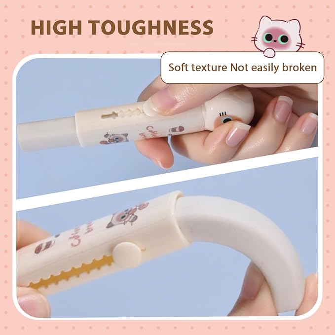 2Pcs Pink Cute Cat Pencil Sharpener and 2Pcs Pink Cute Cat Retractable Eraser - Image 6