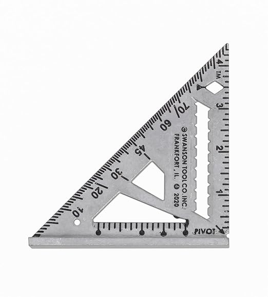 Swanson 4 1/2" Trim Speed Square | Made in the USA aluminum alloy rafter square - Image 2